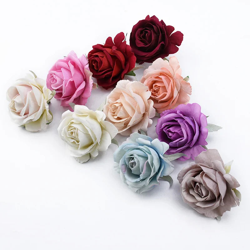 Afralia™ 6CM Roses Head DIY Wedding Decor Flowers Home Decor Artificial Flowers