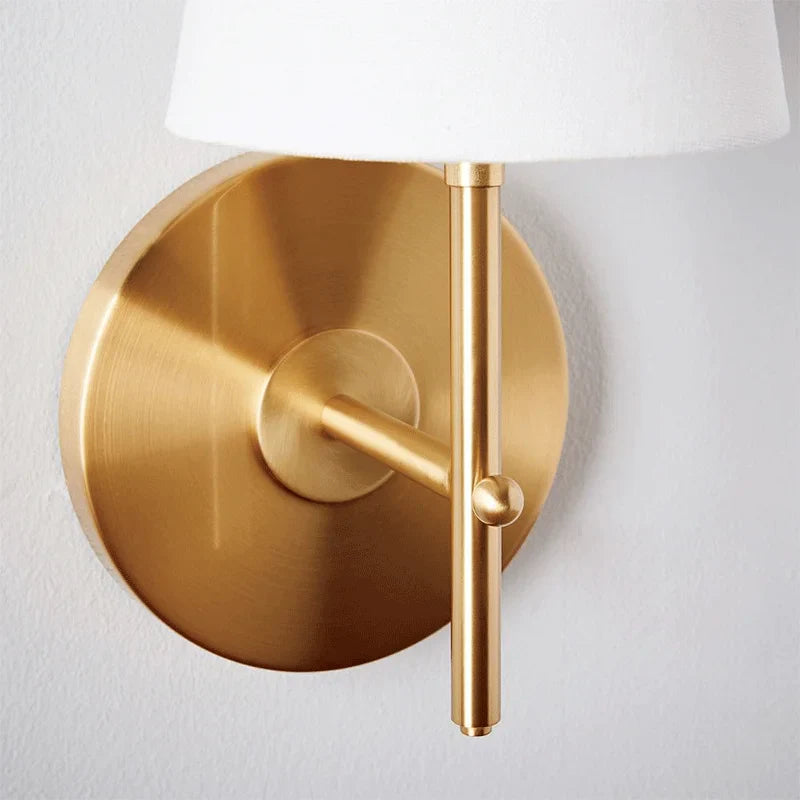 Afralia™ Mid-Century Fabric Sconce Wall Lamp for Bedroom Living Room Bedside Table