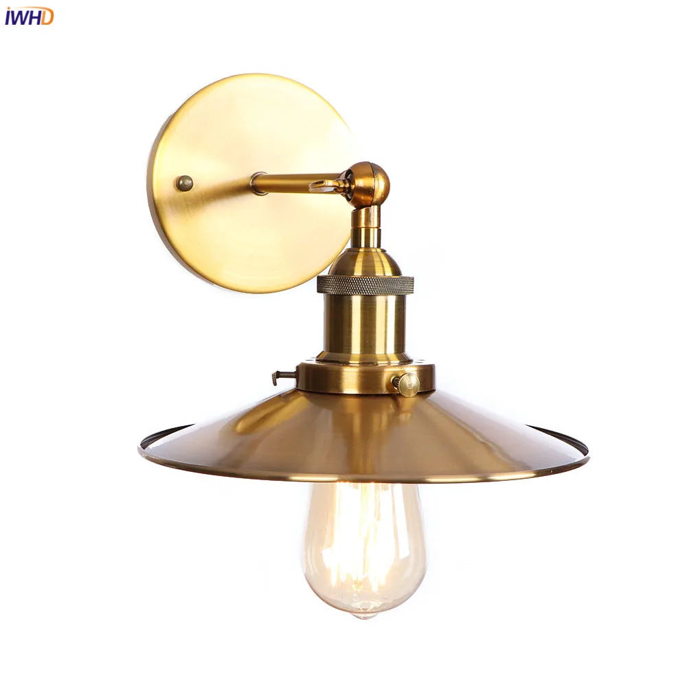 Afralia™ Antique Gold Rustic Wall Lamps Bathroom Stair Mirror Light Loft Decor Industrial