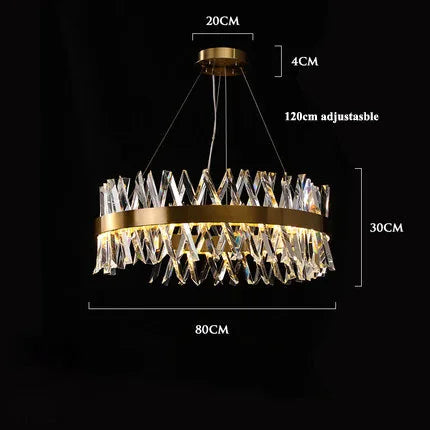 Afralia™ Gold Crystal LED Chandelier for Dinning Room