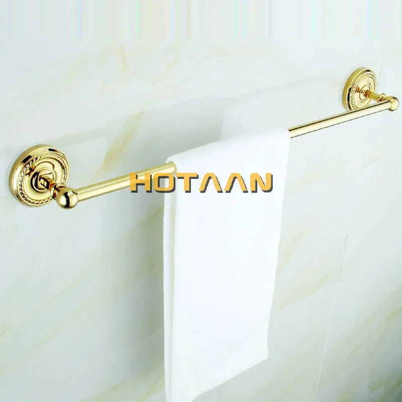 Afralia™ Brass Bathroom Accessories Set, Gold Finish, 6-Piece Set