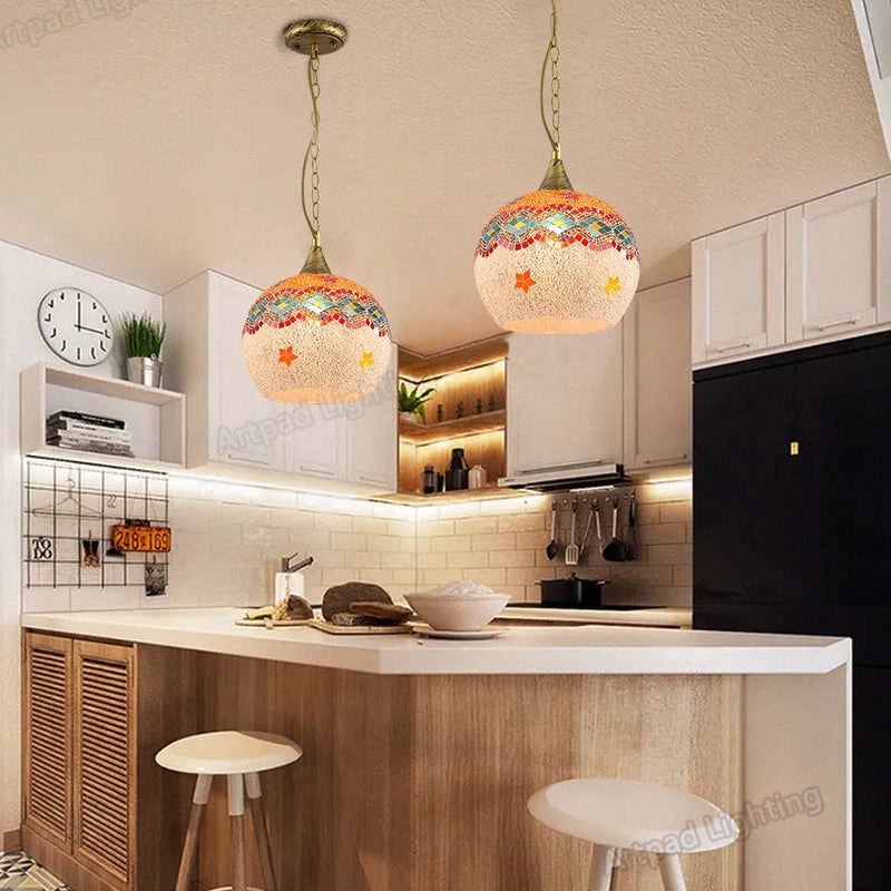 Afralia™ Glass Pendant Chandelier Lighting Modern Retro Decor Mediteranean Style