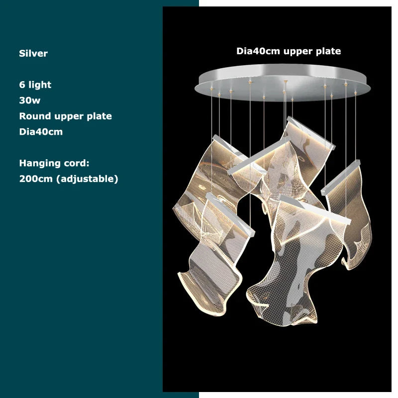 Afralia™ Golden Love Paper Chandelier: Postmodern LED Designer Lighting for Foyer