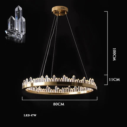 Afralia™ Dimmalbe LED Crystal High Ceiling Chandelier for Living Room