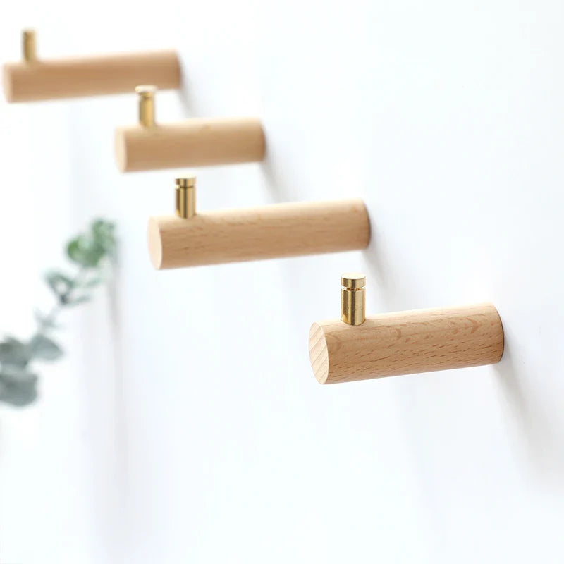 Afralia™ Seamless Wood Wall Hook Hangers for Clothes & Keys – Strong & Stylish Organizer