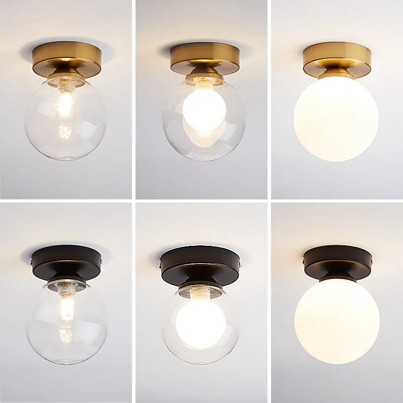 Afralia™ Glass Ball Ceiling Light: Modern Nordic Style, Creative Round Lamp for Home Decor.