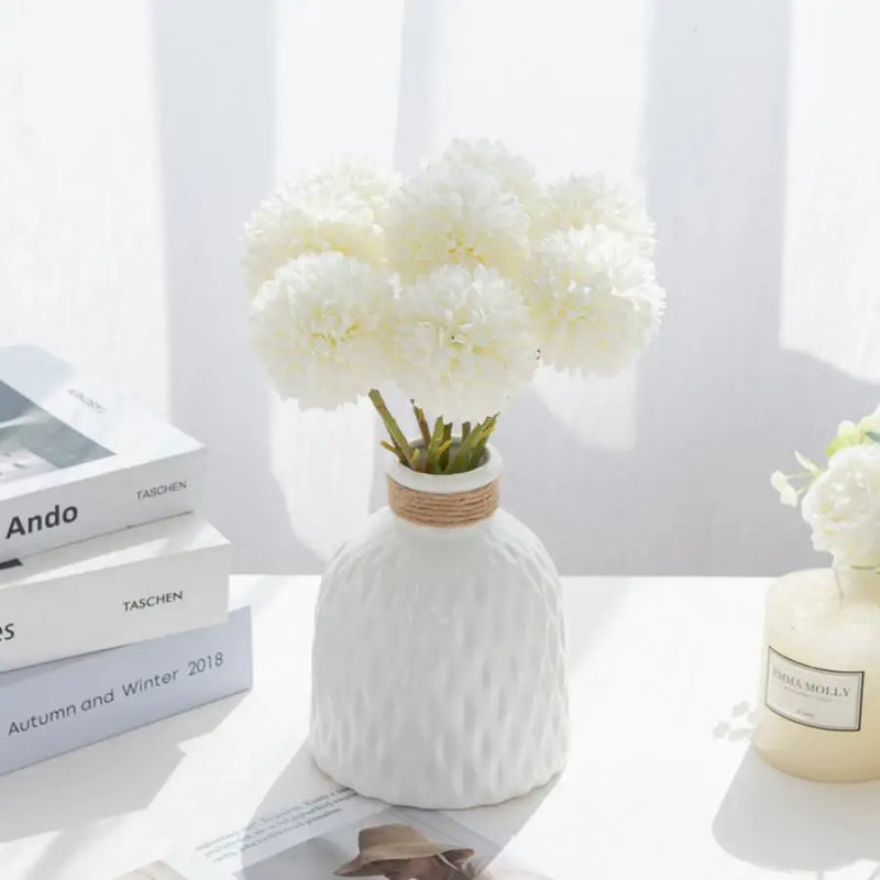 Afralia™ Silk Ball Chrysanthemum Wedding Artificial Flower Vase Home Decor