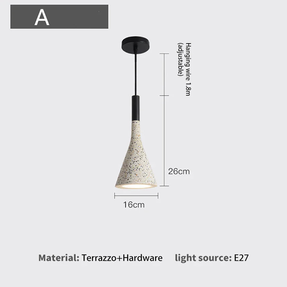 Afralia™ Nordic White Cement Pendant Lights E27 Modern Hanging Lamps for Bar Kitchen Living Room