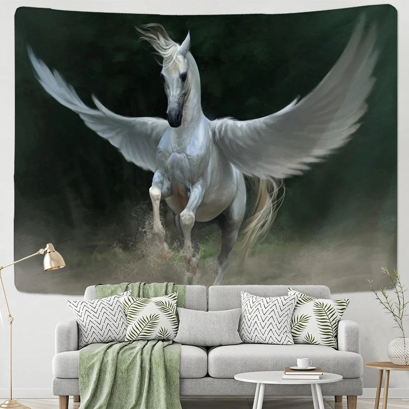 Afralia™ Pegasus Hippie Wall Tapestry | Flying Horse Wall Hanging for Home Decor