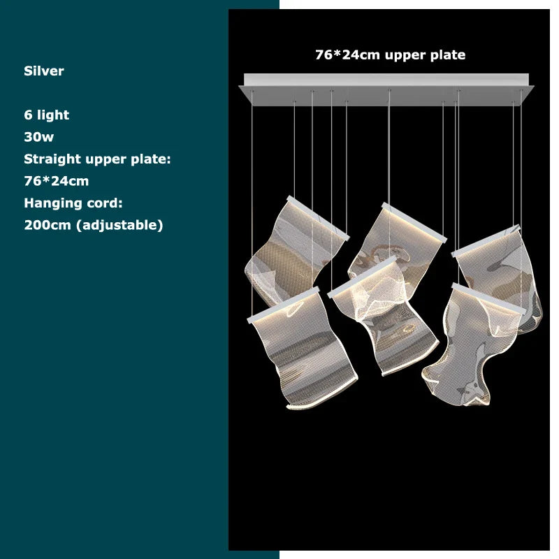 Afralia™ Silver Love Paper Chandelier: Postmodern Designer Lighting for Dinning Room
