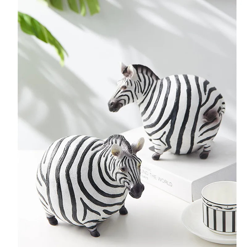 Afralia™ Big Belly Zebra Resin Sculpture: Modern Decor for Home, Office, Living Room