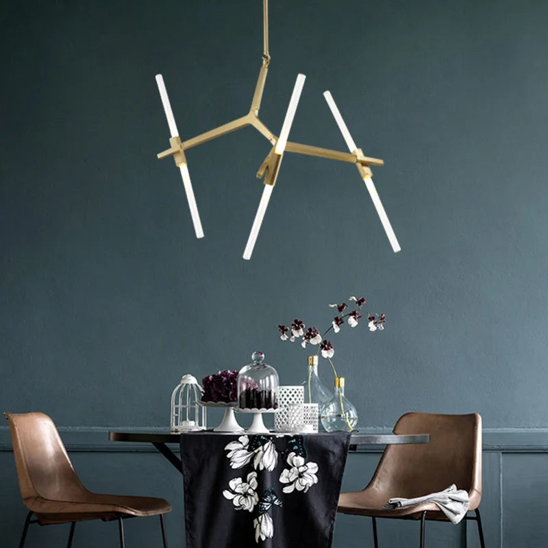 Afralia™ Gold LED Chandelier: Modern Nordic Lighting Fixture for Indoor Decor.