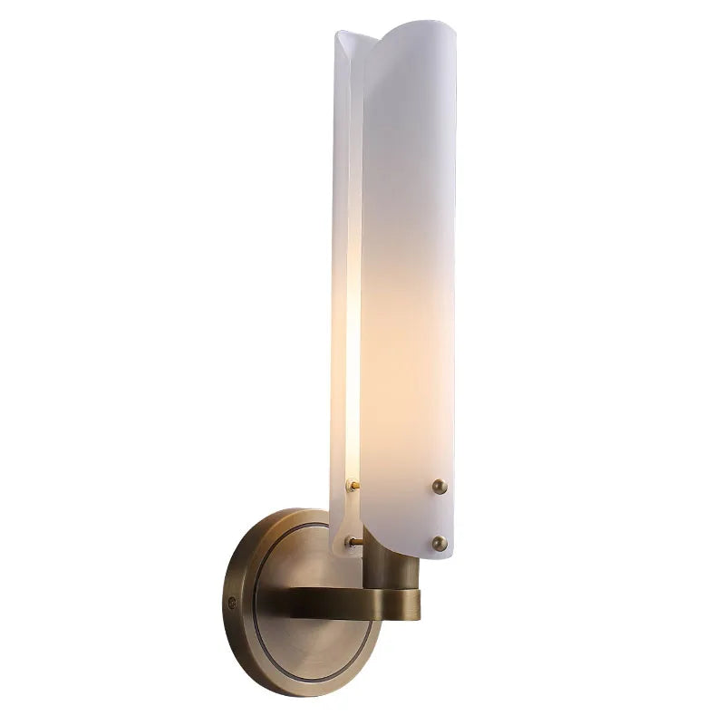 Art Deco Afralia™ LED Wall Sconce Copper Gold White Minimalistic Bedside Light