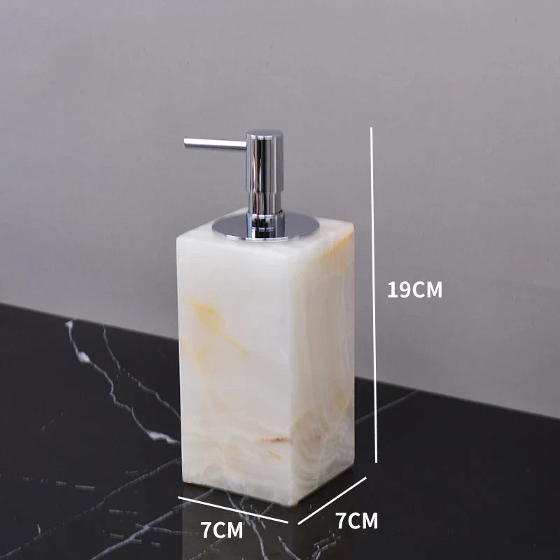 Afralia™ White Onyx Marble Bathroom Set Luxury Bathroom Accessories