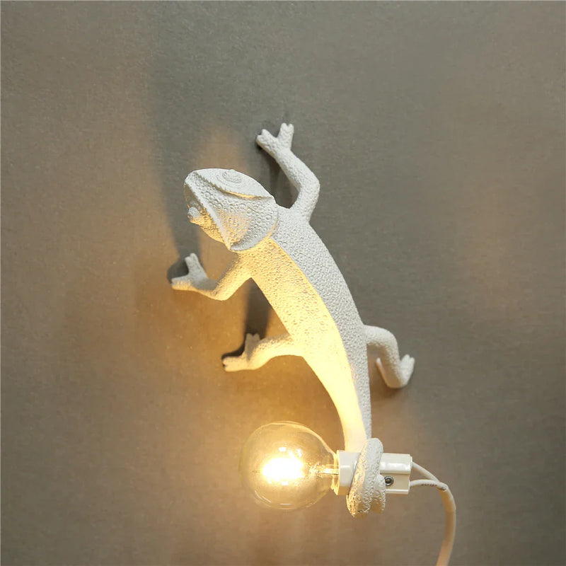 Afralia™ Chameleon Resin Lizard Night Light Wall Lamp for Modern Home Decor