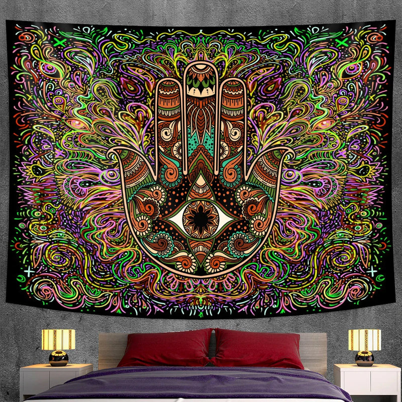 Afralia™ Mandala Witchcraft Tapestry Wall Hanging Yoga Mat Bohemian Sofa Blanket