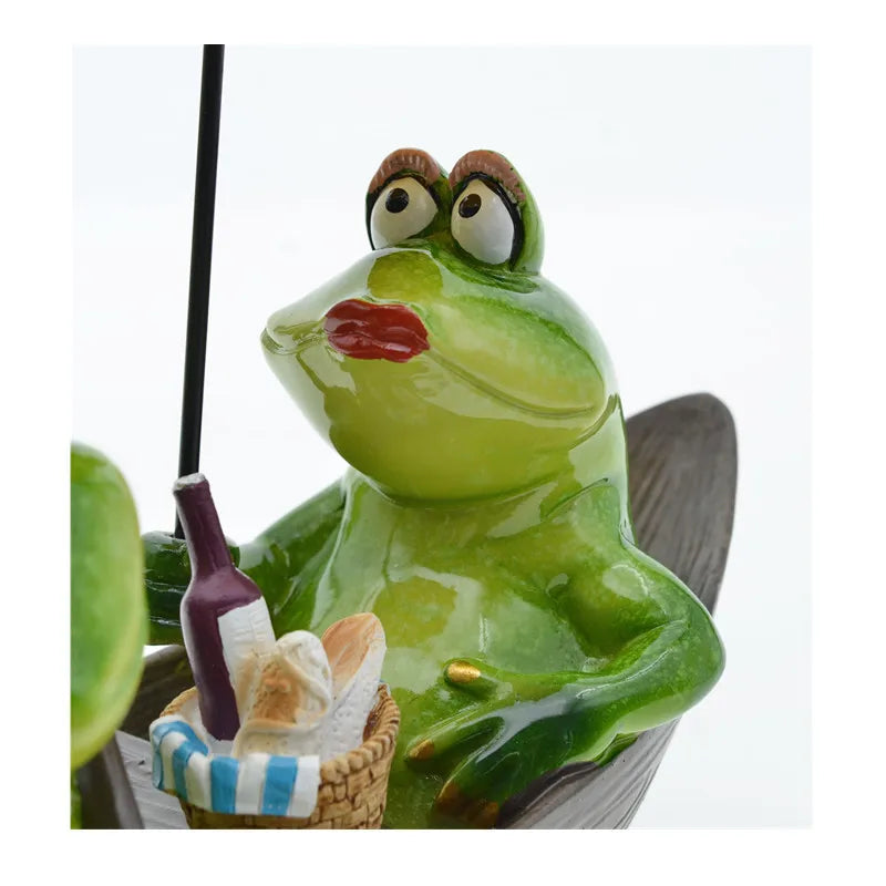 Afralia™ Modern Frog Boat Figurines for Study Desk Decor