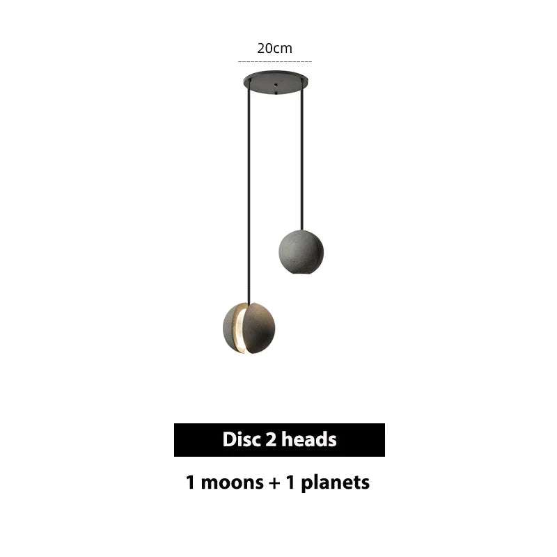 Afralia™ Cement Pendant Light | Nordic Design Moon Planet Hanging Lamp for Dining Room