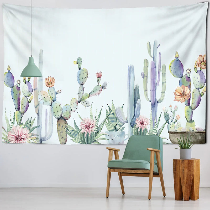 Afralia™ Cactus Tropical Plant Tapestry Wall Hanging for Children's Room Hippie Cartoon Home Decor