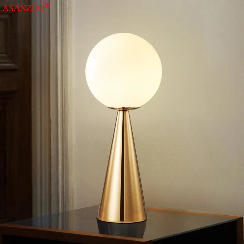 Afralia™ Cone Glass Table Lamp for Bedside Art, Bar, Cafe, and Living Room Decor