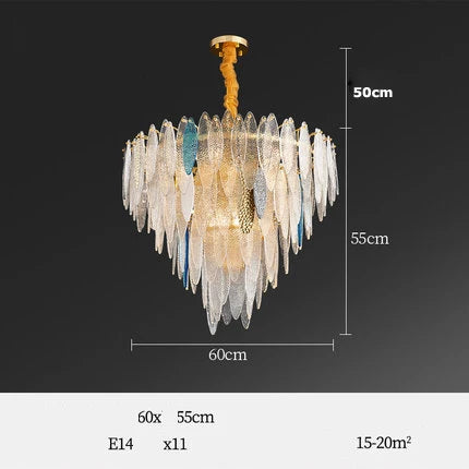 Afralia™ Art Deco Glass Iron LED Chandelier for Dinning Room