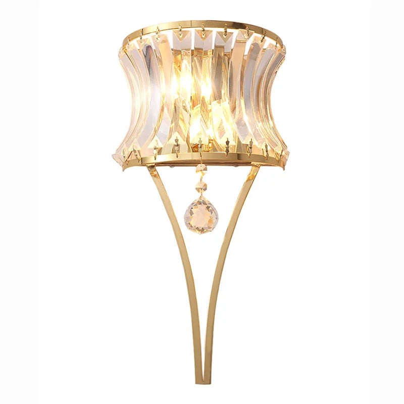 Afralia™ Teardrop Crystal Wall Lamp: Simplistic Luxury for Bedroom, Living Room, and Aisle