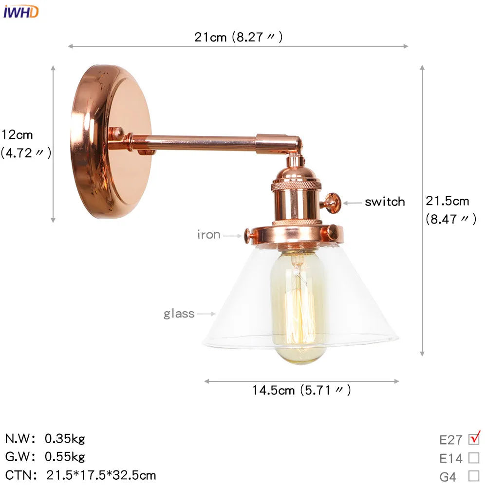 Afralia™ White Ceramic LED Wall Sconce Switch Rose Gold Color Wall Lamp