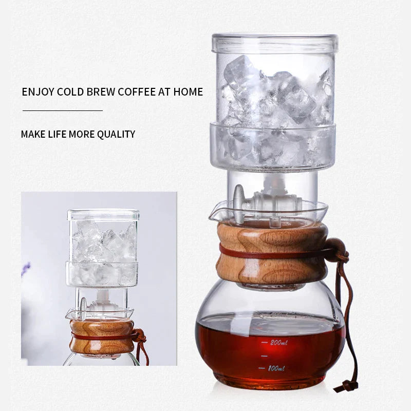 Afralia™ Glass Coffee Kettle Dripper Pot Cold Brew Ice Dripper 400ml Coffee Maker