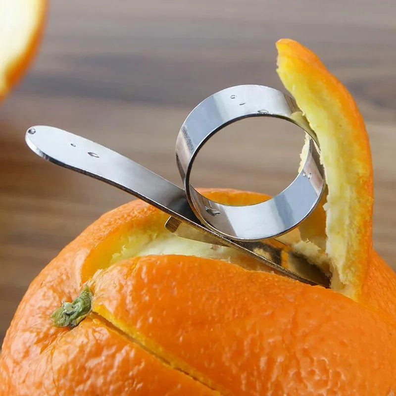 Afralia™ Citrus Peeler: Stainless Steel Finger Type Orange Lemon Remover Slicer Kitchen Gadget