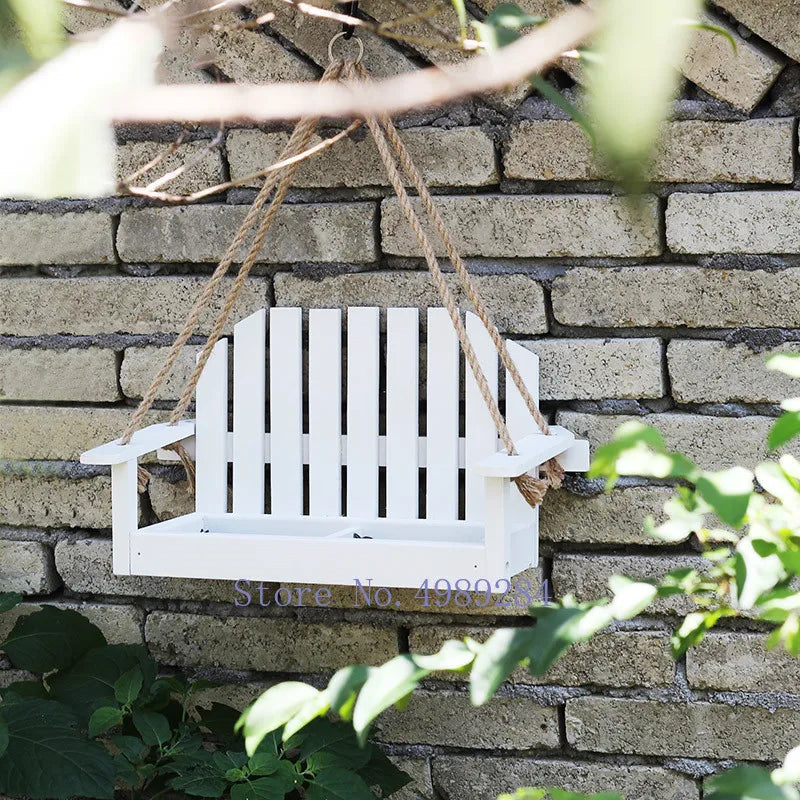 Afralia™ Bird Feeder Chair: Outdoor Garden Patio Decoration with Wooden Design