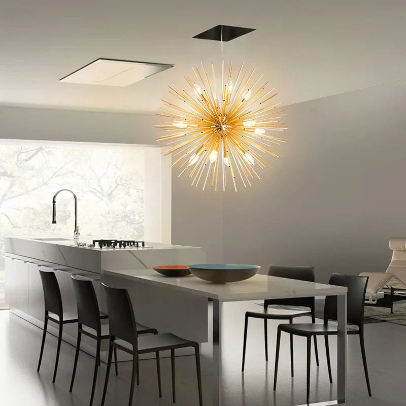 Afralia™ Dandelion Sea Urchin Chandelier LED Indoor Lighting.