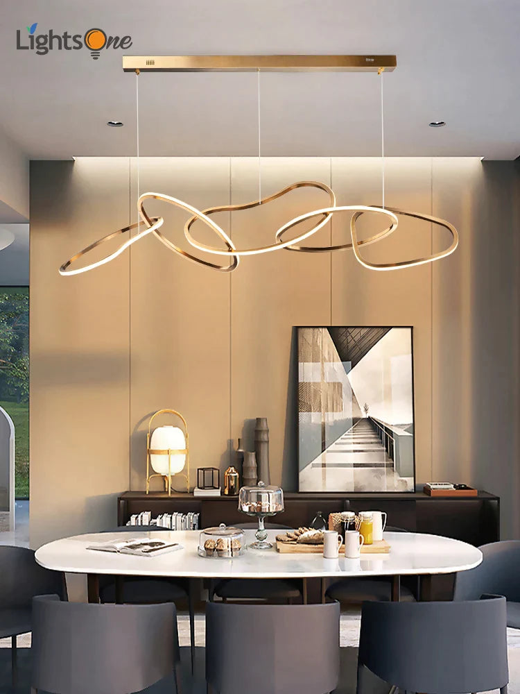 Afralia™ Elegant Chandelier for Dining Bar, Minimalist Art Lamps