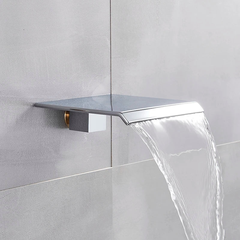 Afralia™ Waterfall Bathtub Faucet in Chrome/Gold/Black Finish, Single Handle Basin Nozzle