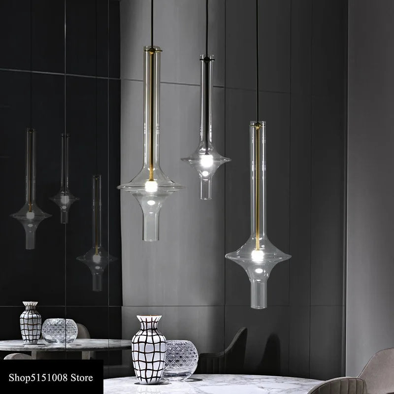 Afralia™ Glass Pendant Light: Stylish Nordic Luxury Kitchen and Bedroom Hanging Lamp