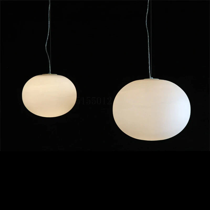 Nordic White Glass Pendant Light by Afralia™ - Modern Minimalist Kitchen & Living Room Decor