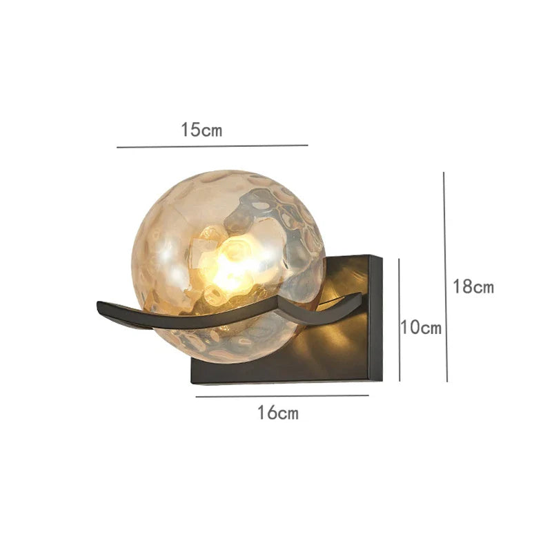 Afralia™ Glass LED Wall Lamp for Bedroom Decor and Indoor Lighting