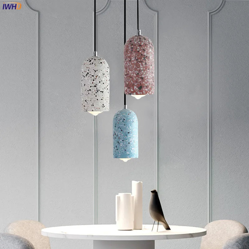 Afralia™ Nordic Cement Pendant Lights Bar Bedroom Living Room Modern LED Hanglamp