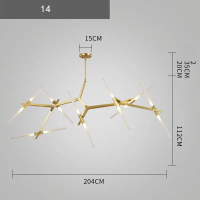 Afralia™ Branch Suspension Pendant Light - Gold Black G9 LED Iron Glass Fixture