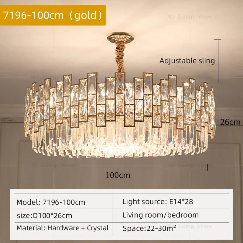 Afralia™ Crystal Chandelier: Modern Luxury Lighting for Living Room, Bedroom, Kitchen