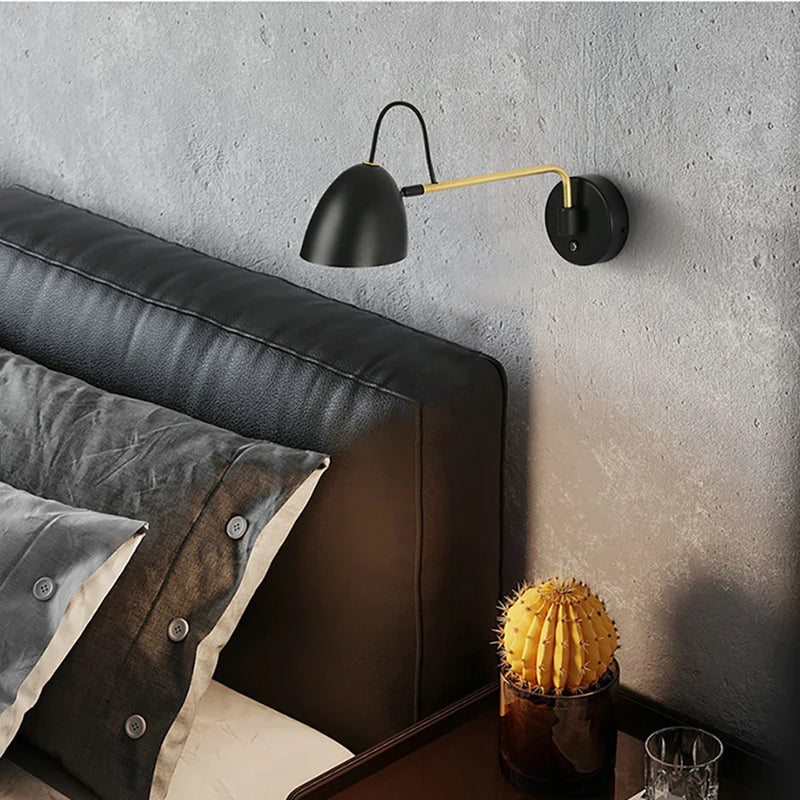 Afralia™ Swing Arm LED Wall Lamp, Dimmable with Touch Switch, for Bedside, Study, Living Room