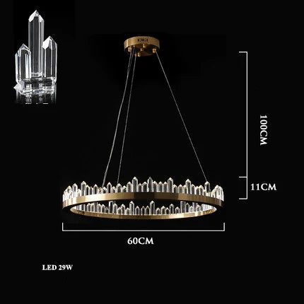 Afralia™ Modern Crystal LED Chandelier for Dining Room, Gold Finish