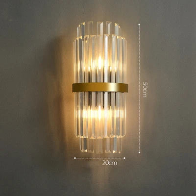 Afralia™ Art Deco LED Stainless Steel Crystal Wall Sconce, Bedroom Corridor Golden Black Wall Light