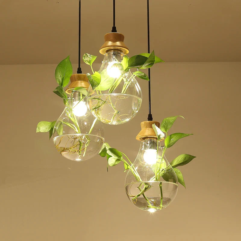 Afralia™ Botanical Glass Bottle Pendant Light for Home and Commercial Spaces