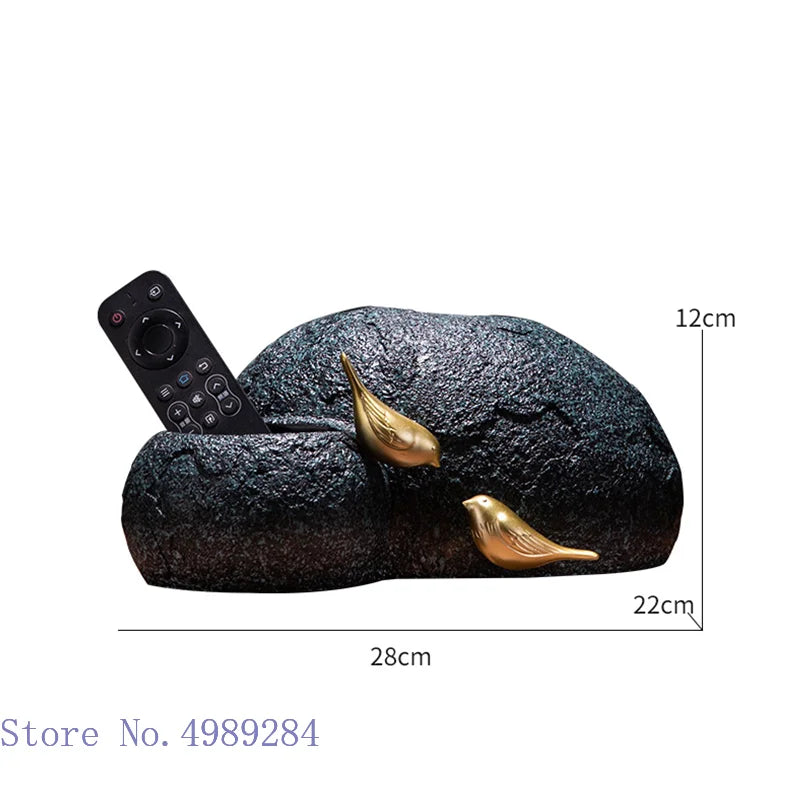 Afralia™ Golden Bird Resin Tissue Box Ashtray Desktop Organizer Storage Box