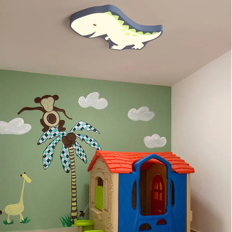 Afralia™ LED Dinosaur Ceiling Chandelier: Creative Home Decor for Kids Room