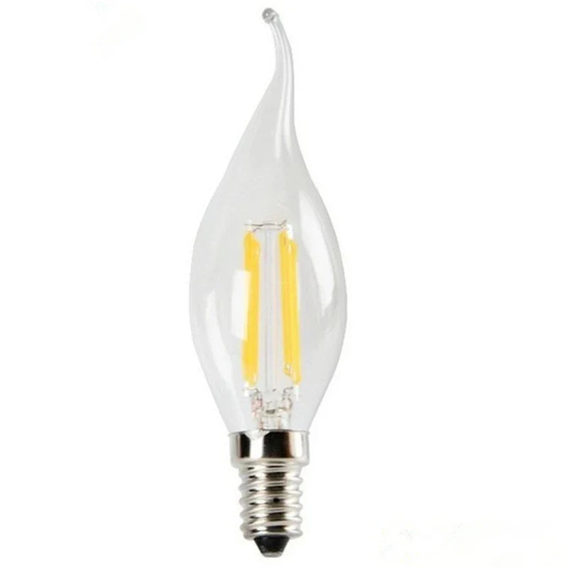 Afralia™ Frosted E14 LED Candle Crystal Lamp Warm White Retro Filament Bulb