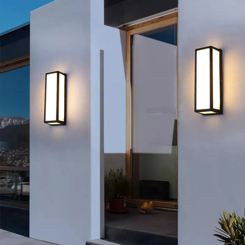 Afralia™ Outdoor Aluminum Wall Lamp Modern Staircase Entrance Lights