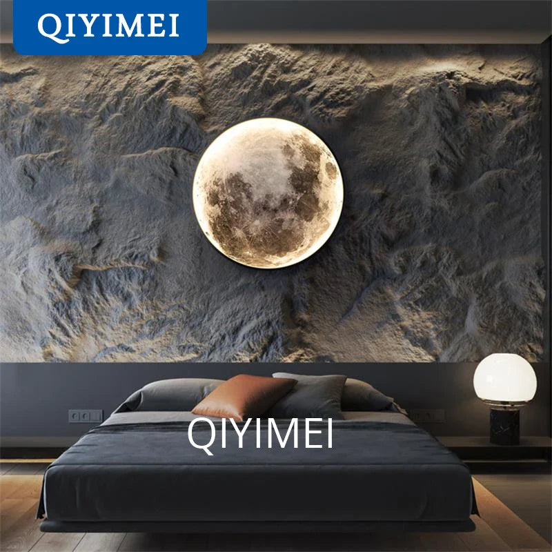 Afralia™ LED Moon Wall Lamp: Minimalist Indoor Lighting for Bedroom and Living Room Decor