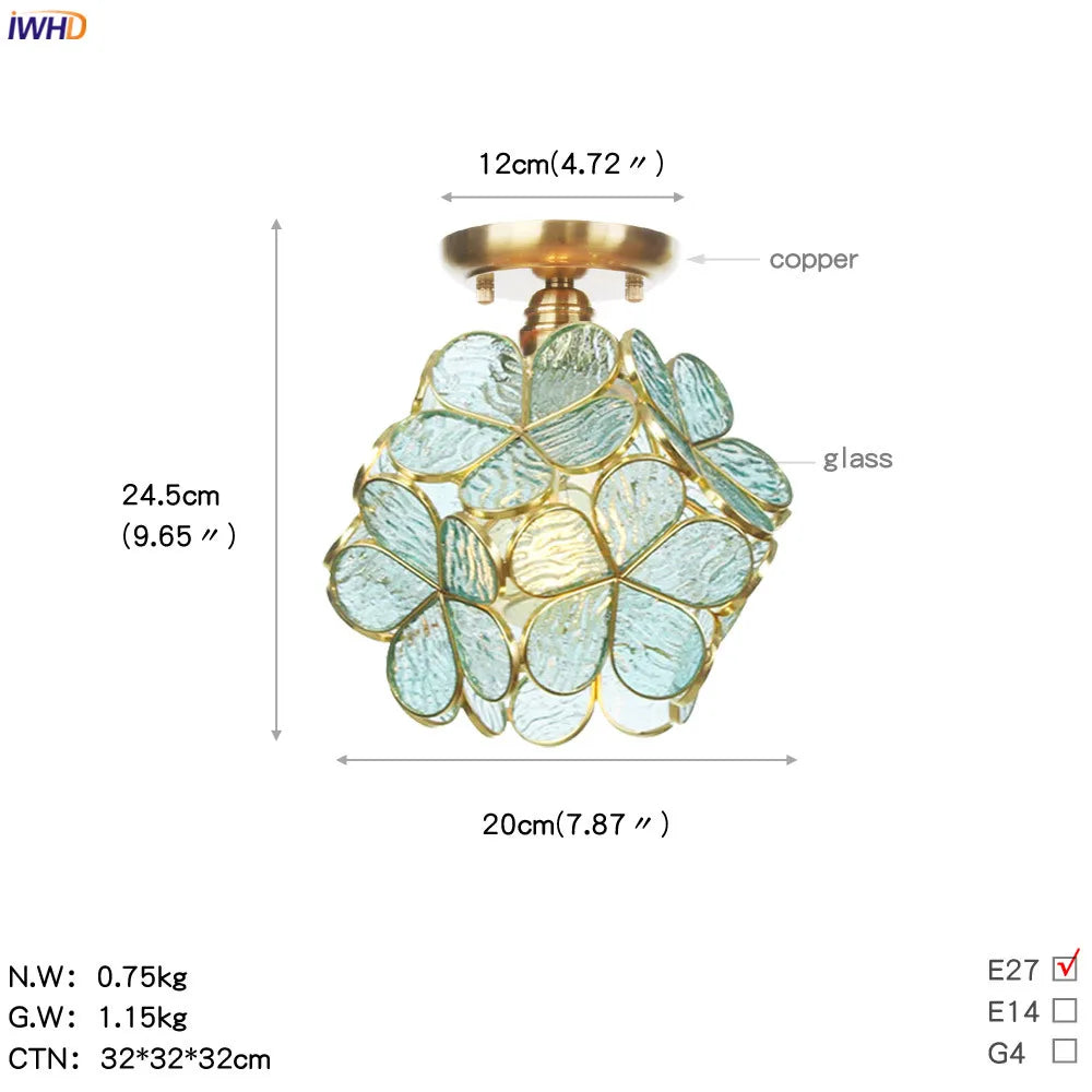 Afralia™ White Glass LED Ceiling Light Fixture, Nordic Modern Copper Ceiling Lamp