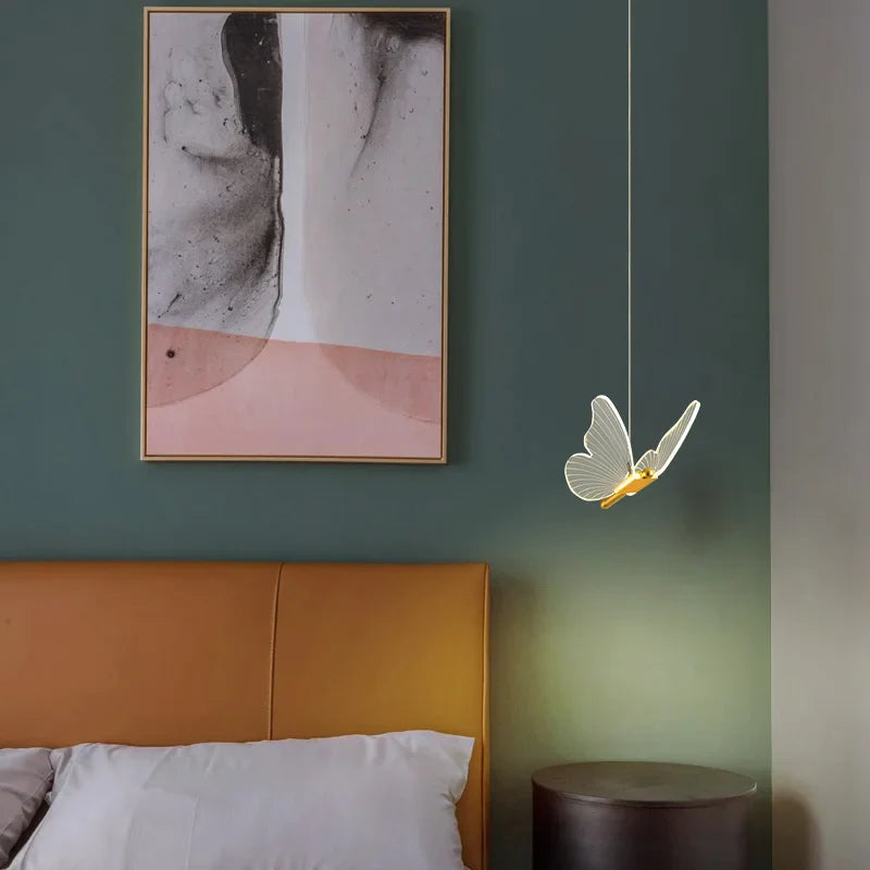 Afralia™ Butterfly LED Hanging Lamp: Modern Luxury Pendant Light for Bedroom, Living Room & Restaurant